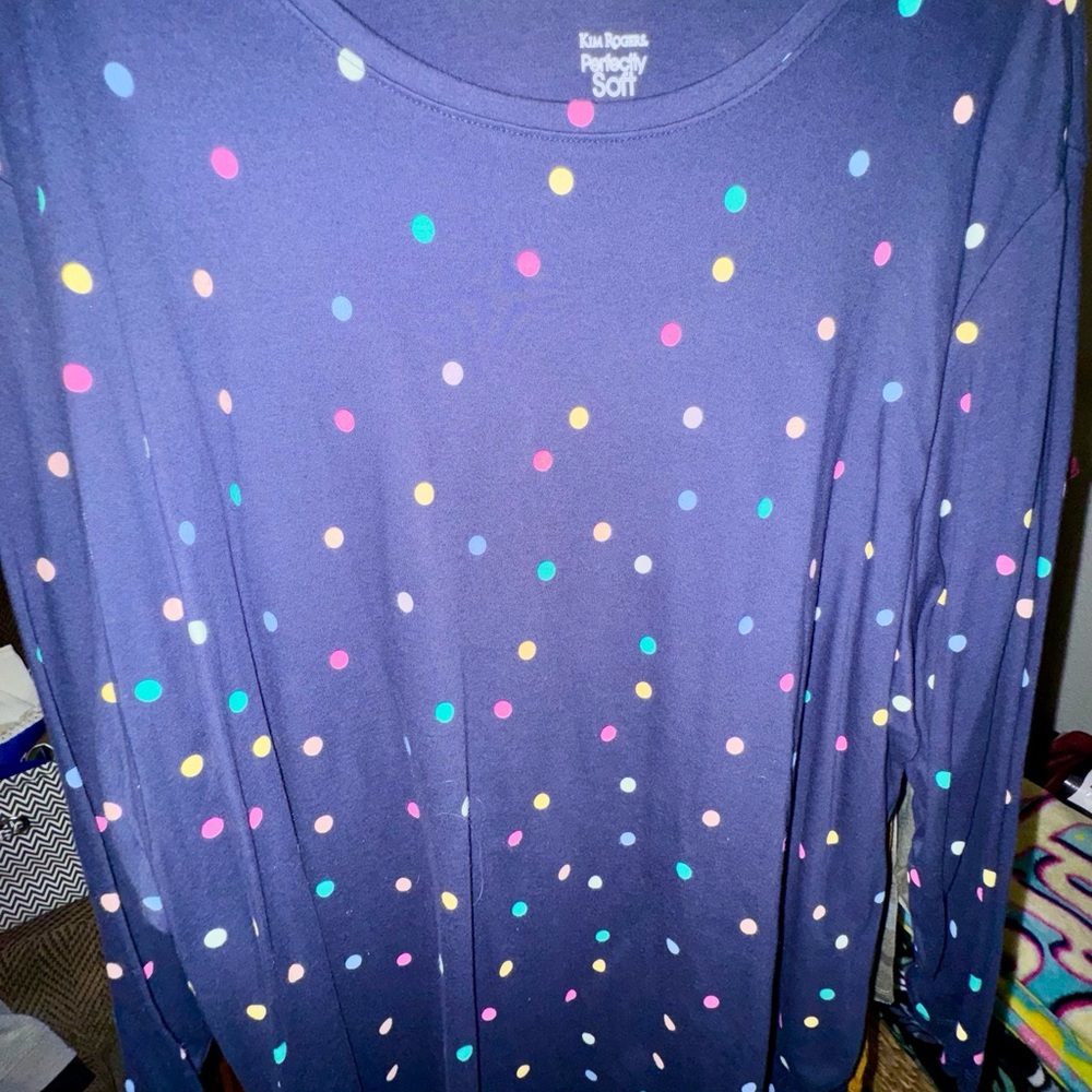 Kim Rogers Black and Red Polka Dot Top